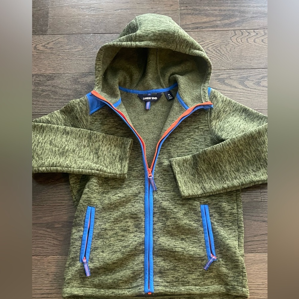 Boys Lands End zip up sweater
